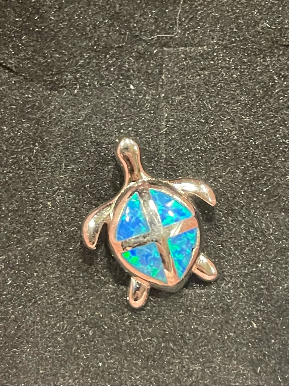 Sterling Silver Turtle Opal Pendant